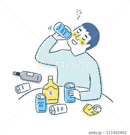 お酒を飲んで泥酔している男性 お酒を飲んで泥酔している男性 111482802