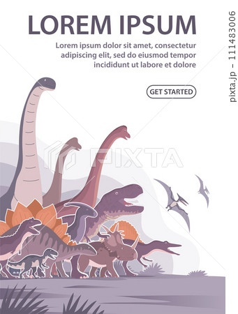 Group of dinosaurs poster 111483006
