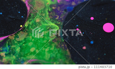 Abstract background paint mix bubbles colorful oil 111483710