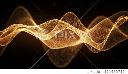 金のパーティクルの背景。3Dレンダリング 111483713