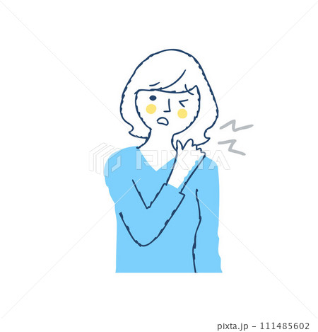 肩こりで困っている女性 肩こりで困っている女性 111485602