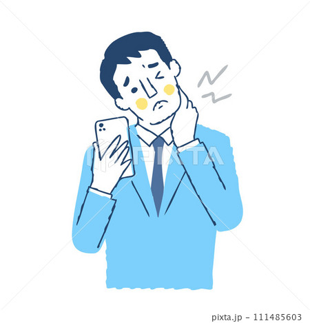 首こりで困っているビジネスマン 首こりで困っているビジネスマン 111485603