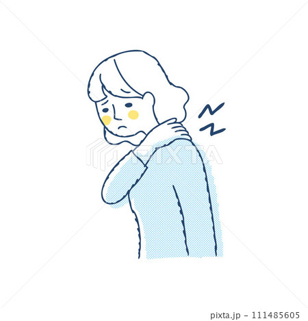 肩こりで困っている女性 肩こりで困っている女性 111485605
