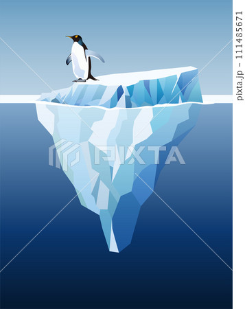 青い海と氷山と青い空 111485671