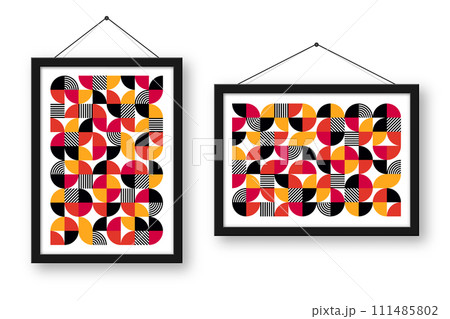 Picture frame with geometric trendy pattern....のイラスト素材 [111485802] - PIXTA
