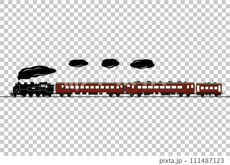 Simple illustration of SL and passenger car with caboose 111487123