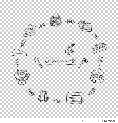 Sweets set line art 111487956