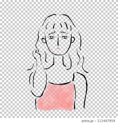 Female before styling, sleeping habits, unkempt hair problems Female before styling, sleeping habits, unkempt hair problems 111487959