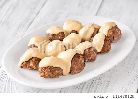 Swedish meatballs with cream sauce Swedish meatballs with cream sauce 111488129