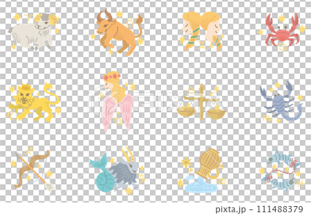12星座　ヨーロッパ風　イラスト 111488379