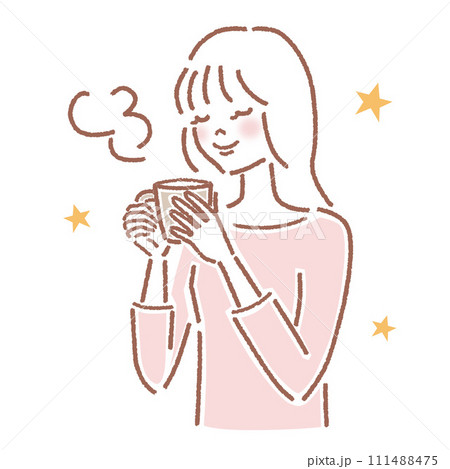 ホットドリンクを飲む女性 ホットドリンクを飲む女性 111488475
