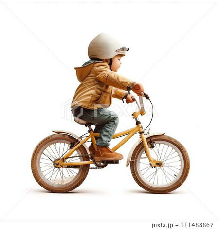 Cheerful Toddler Enjoying a Bike Ride. Generative ai 111488867