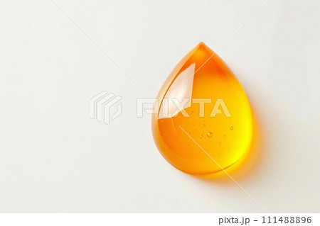 Elegant Drop of Golden Liquid on a Light Background. Generative ai 111488896