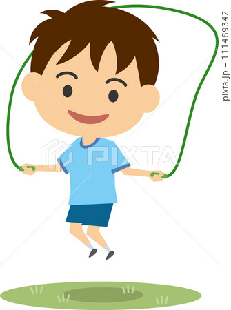 縄跳びをする男の子のイメージイラスト 111489342