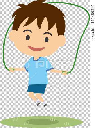 縄跳びをする男の子のイメージイラスト 111489342