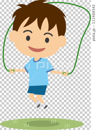 縄跳びをする男の子のイメージイラスト 111489342