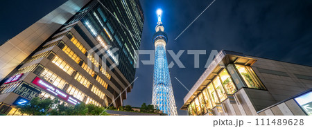 「東京都」東京ソラマチから見る東京スカイツリー　夜景 111489628
