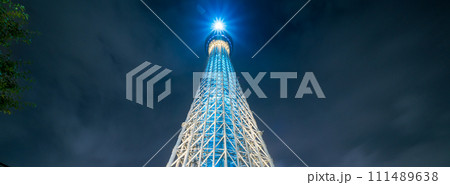 「東京都」東京ソラマチから見る東京スカイツリー　夜景 111489638