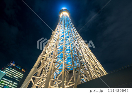 「東京都」東京ソラマチから見る東京スカイツリー　夜景 111489643