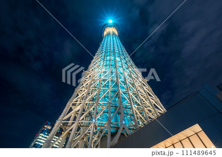 「東京都」東京ソラマチから見る東京スカイツリー　夜景 111489645