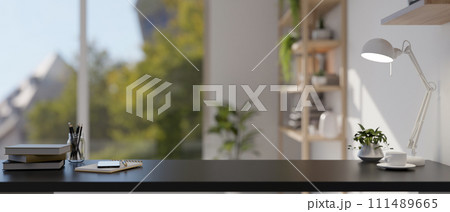 A copy space to display your product on an office desk in a modern office room. 111489665