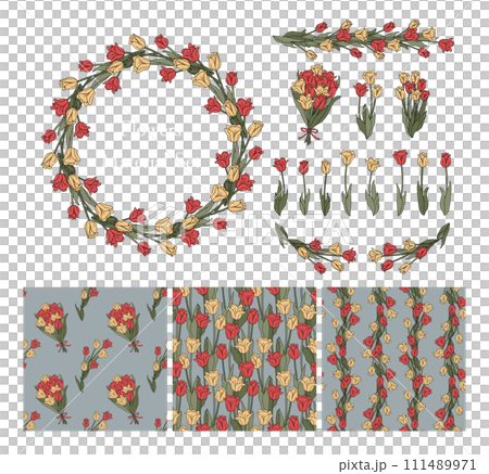 鬱金香插圖素材集 111489971