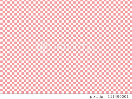 日本の伝統紋様 市松模様(石畳)のシームレスパターン 赤 日本の伝統紋様 市松模様(石畳)のシームレスパターン 赤 111490001