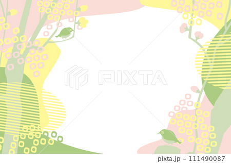 春らしい鳥のいるフレーム 111490087