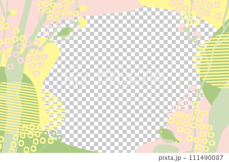 春らしい鳥のいるフレーム 111490087