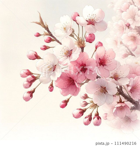 入学式に咲く満開の桜 111490216