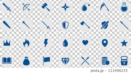 Round RPG game mark set 111490235