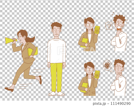 在商務談判期間設定 2 位客戶和銷售人員 111490290