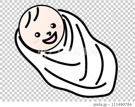 剛出生的嬰兒裹著毛巾 111490784