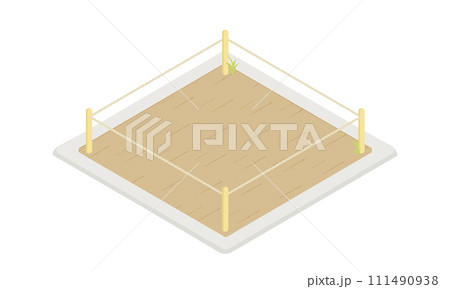 土地をロープで囲っているイラスト 111490938