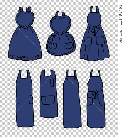 Navy apron illustration set Navy apron illustration set 111493463