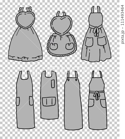 Gray apron illustration set 111493464