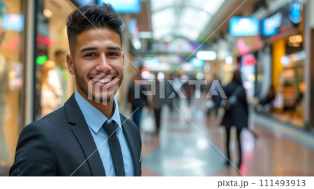 Close-up, portrait of successful businessman posing, Generative AI 111493913
