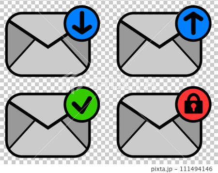 發送和接收電子郵件的圖標說明 發送和接收電子郵件的圖標說明 111494146