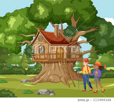 Enchanted Treehouse Adventure in Forest 111494188