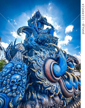 Blue Temple or Wat Rong Suea Ten, in Chiang Rai, Thailand 111494514