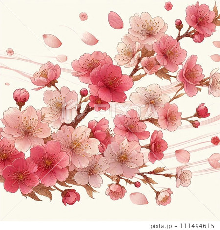 美しい桜のイラスト 111494615