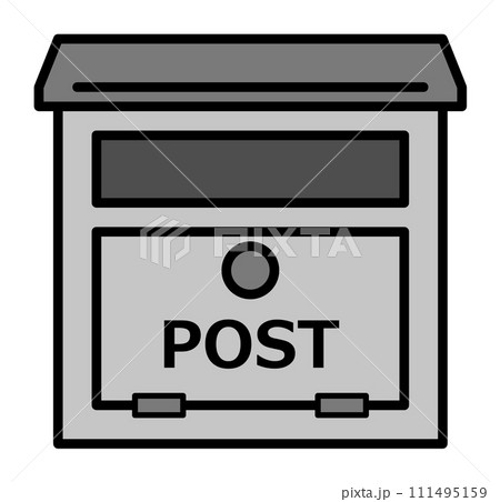 住宅用の設備で手紙や郵便物を受け取るポストのイラスト 111495159