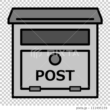 住宅用の設備で手紙や郵便物を受け取るポストのイラスト 111495159