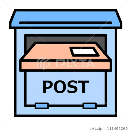 住宅用の設備で手紙や郵便物を受け取るポストのイラスト 111495266