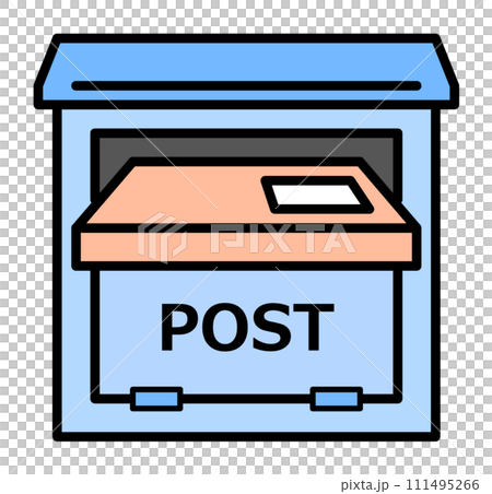 住宅用の設備で手紙や郵便物を受け取るポストのイラスト 111495266
