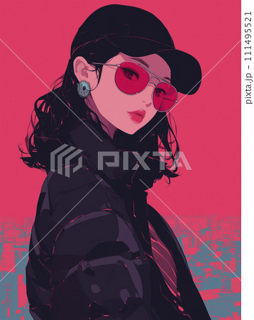 Tokyo 90's girl illustration(Generative AI) Tokyo 90's girl illustration(Generative AI) 111495521
