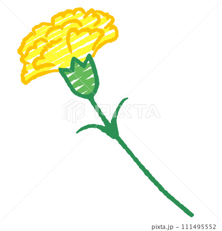 シンプルな黄色いカーネーションのイラスト 111495552