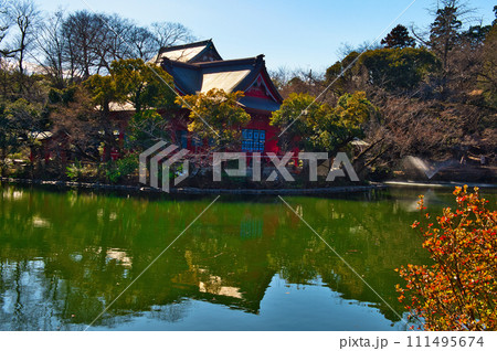 真冬の井の頭公園 井の頭弁財天の風景 111495674