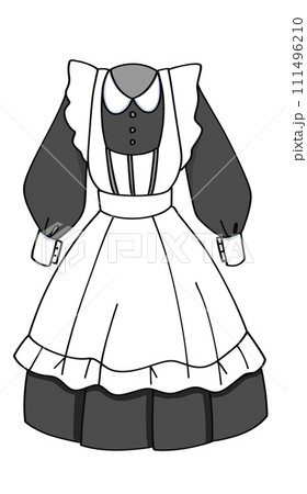 手書き風メイド服のイラストのイラスト素材 [111496210] - PIXTA