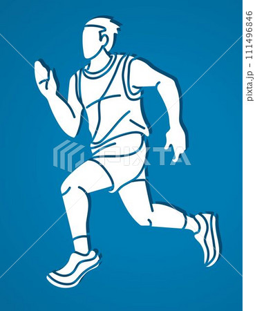 Marathon Runner Start Running A Man Running Action Movement Cartoon Sport Graphic Vector Marathon Runner Start Running A Man Running Action Movement Cartoon Sport Graphic Vector 111496846